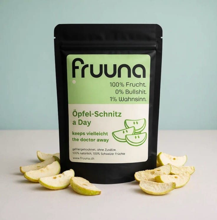 Gefriergetrocknete Apfelschnitze (Schweiz, 60g) 1 Gefriergetrocknete Apfelschnitze